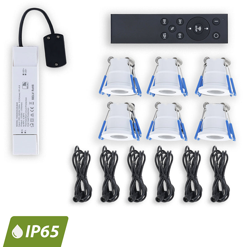 LED Veranda inbouwspot | Ø28mm | 3 W | Dimbaar - Wit | Bundel 6 Stuks | 2700K - Warm wit - Outledtl.nl